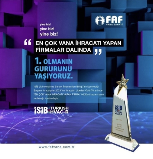 En Çok Vana İhracatı Yapan Firma Faf Vana Sanayi