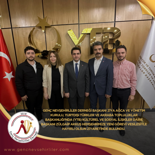 Kültürel ve Sosyal İlişkiler Daire Başkanı Zülgaip Akkuş hemşehrimize yeni görevi vesilesiyle hayırlı olsun ziyaretinde bulundu.