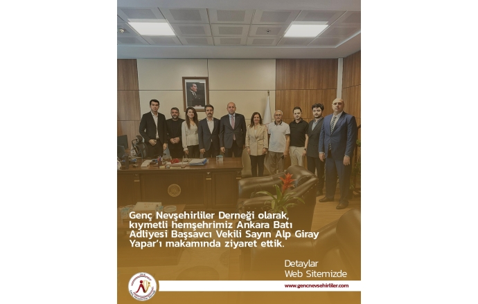 Ankara Batı Adliyesi Başsavcı Vekili Sayın Alp Giray Yapar’ı makamında ziyaret ettik.