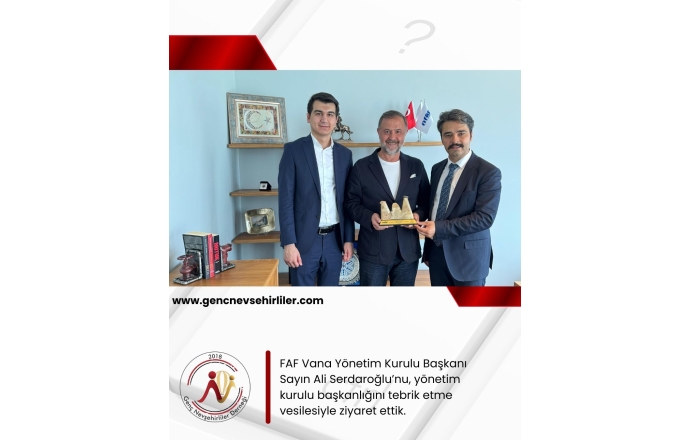 FAF Vana Yönetim Kurulu Başkanı Sayın Ali Serdaroğlu’nu, yönetim kurulu başkanlığını tebrik etme vesilesiyle ziyaret ettik.